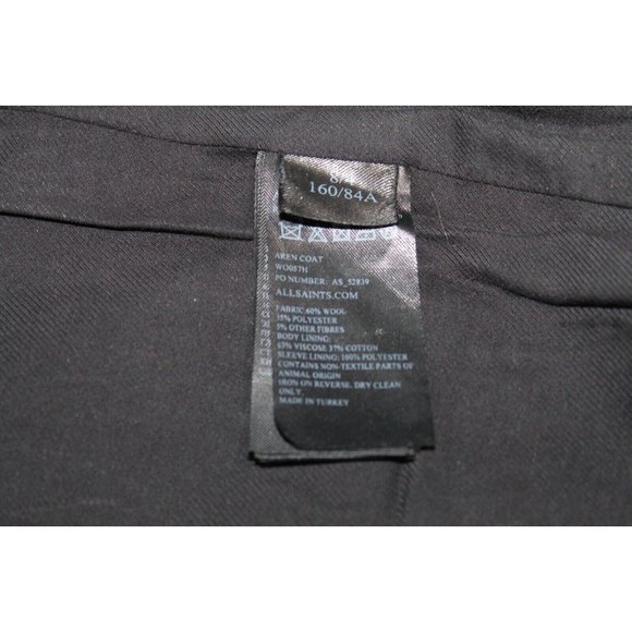 All Saints Women's Gray Double-Breasted Coat - Picture 8 of 11